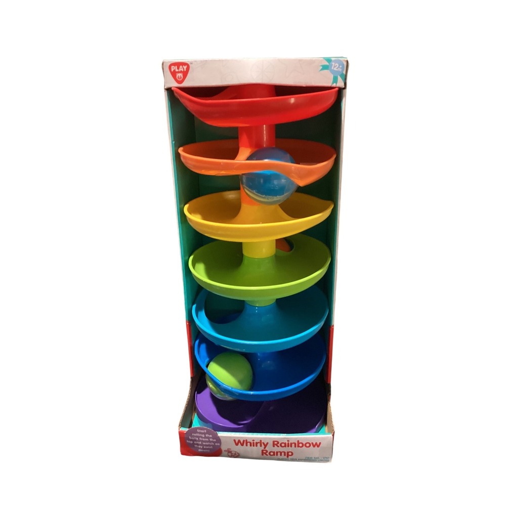 Play Whirly Rainbow Ramp Toddler Ball Drop Toy 7-Tier Spiral Tower 1797 NEW